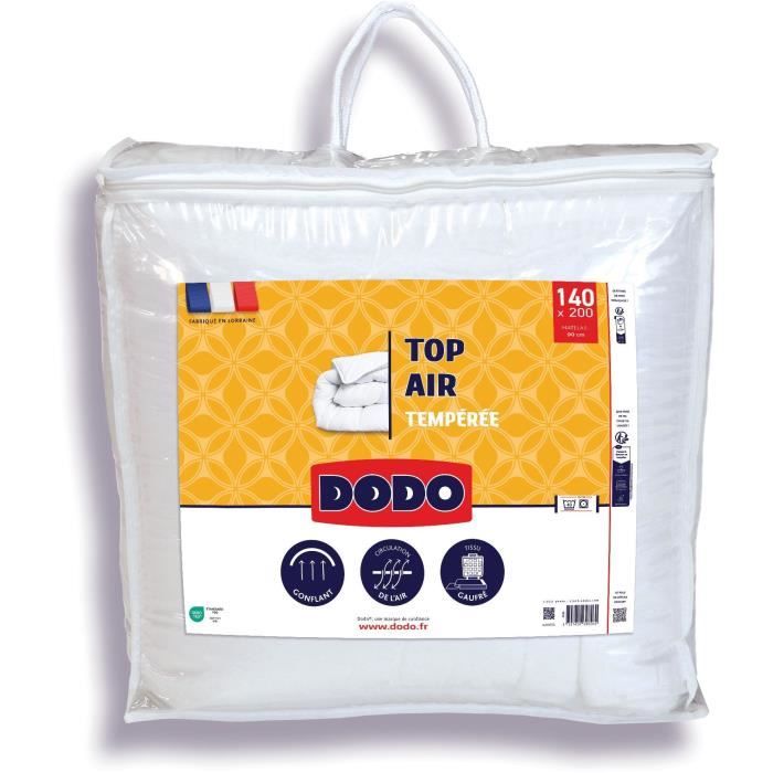 Couette Tempérée 300 gr/m² DODO - TOP AIR - 140 x 200 cm - Blanc