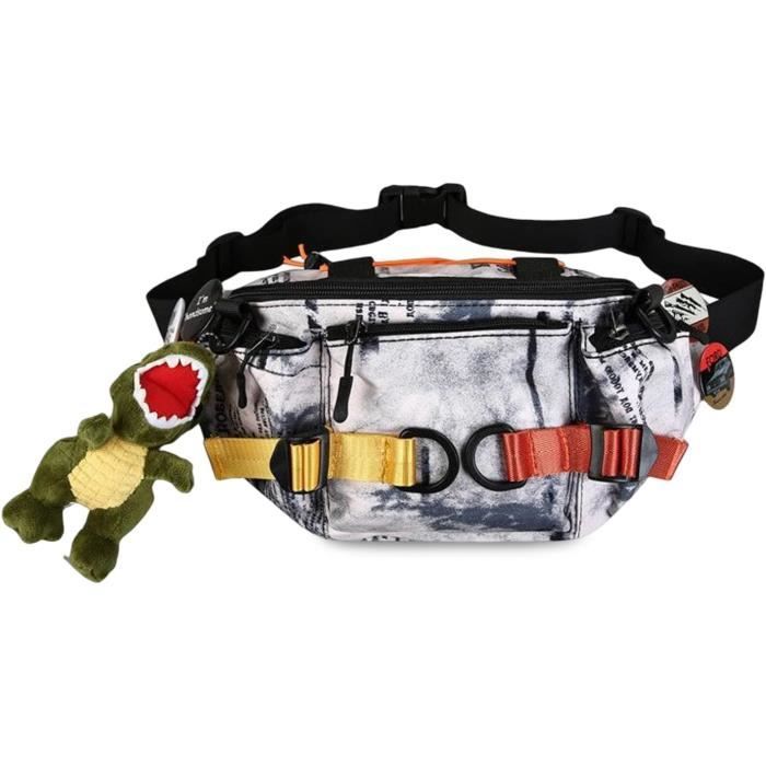 La couleur noire Sac en toile unisexe, sac banane, ceinture de hanche, pochette de voyage