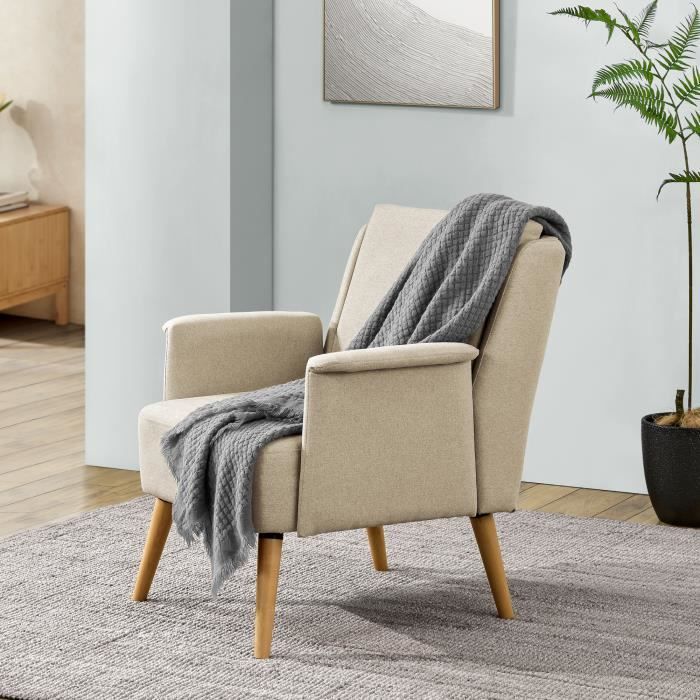 fauteuil de salon edling 83 x 73 x 75 cm beige naturel
