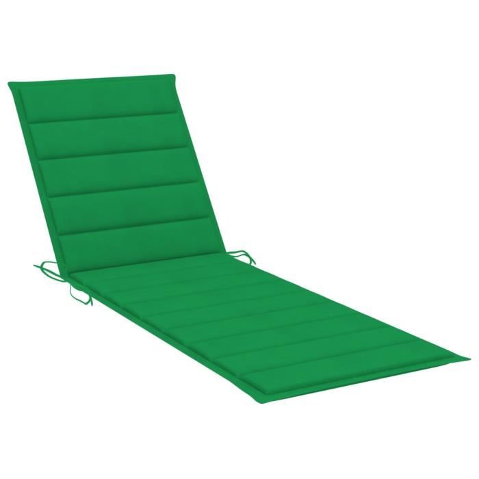 coussin de chaise longue vert - famirosa - 200x60x3 cm - meuble de jardin - extérieur - relaxation