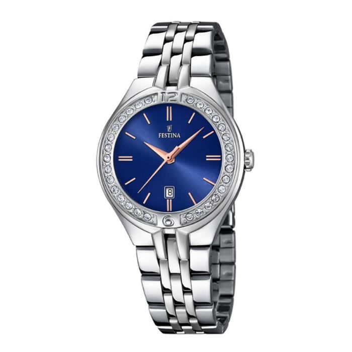 Montre femme - FESTINA - Mademoiselle - Acier inoxydable - Cadran bleu nuit - Chic