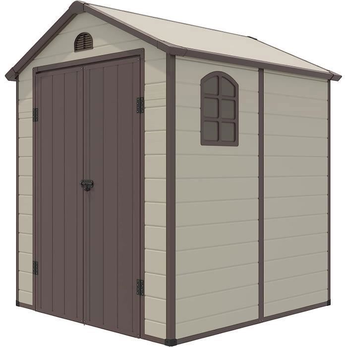 GOPLUS 4,5m² Abri De Jardin Métal Galvanisé, 246 X 193 X 180 Cm, Résistant Au Intempérie, 7,5m³ Cabane De Jardin Exterieur à Outil Avec Porte Verrouillable, Toit Incliné, Idéal Pour Outils, Gris