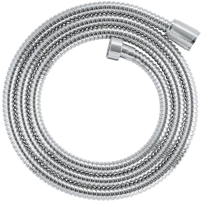 Flexible de douche - GROHE VitalioFlex 27503001 - 1 75m - Anti-pliures - Connexion universelle - Surface moletée - Métal - Chromé