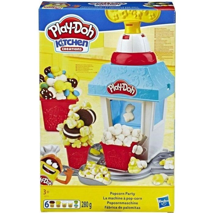 Play-Doh Kitchen - La Machine à Pop Corn - Pâte à modeler - Hasbro - 6 Dosen Play-Doh - 2 Rezeptkarten