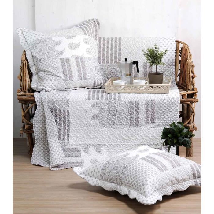 Set De Lit Boutis Corail Stof - 260x240 Cm + 2 Taies D'oreiller - Neuf