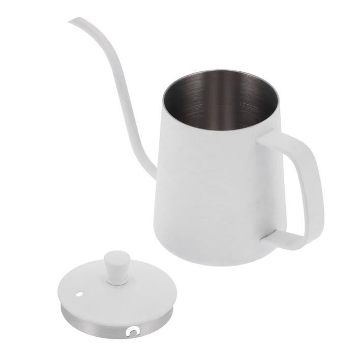 Bouilloire à Café Pour Méthode Pour Over - Acier Inoxydable Noir, 600 Ml, Bec Long Précision - Switch Dripper 02