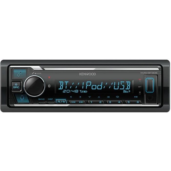 Periodic Therefore liver Kenwood KMM-BT306 - Autoradio 1DIN avec écran LCD - FM/MP3/USB - Bluetooth  4.2 - Entrée AUX - Compatibilité Spotify / Amazon Alexa - Cdiscount Auto