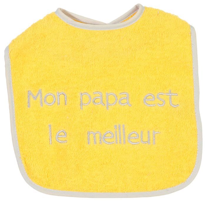 King Bear Bavoir Mon papa est le meilleur couleur blanc contour bleu neuf King Bear Bavoir Mon papa est le meilleur couleur blanc contour bleu neuf