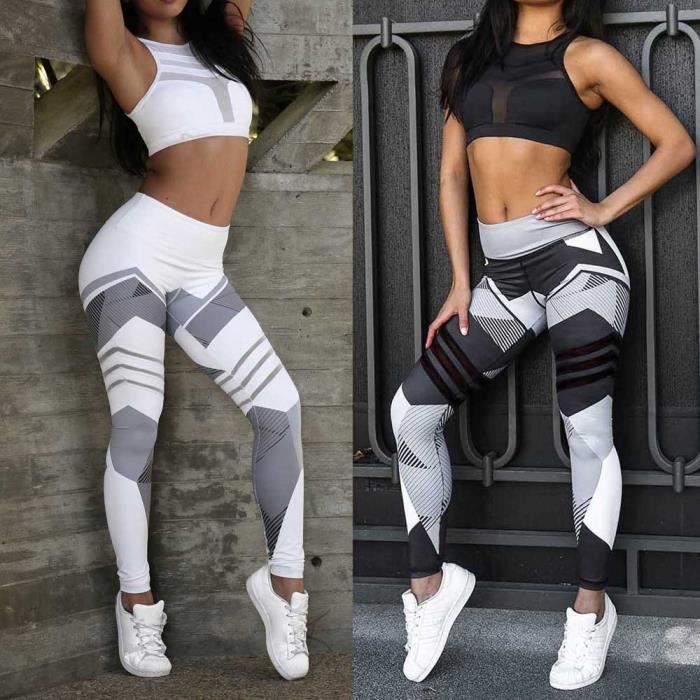 Pantalon De Yoga RBX Femme - Capri Cropped Taille M, Motif Rayé, Occasion Très Bon état