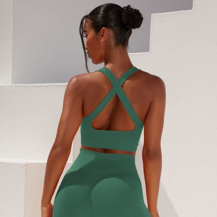 OATTIS Soutien-Gorge Yoga Intégré Asymétrique Épaules Dénudées - Brassière Sport Antichoc Pour Course Fitness Danse