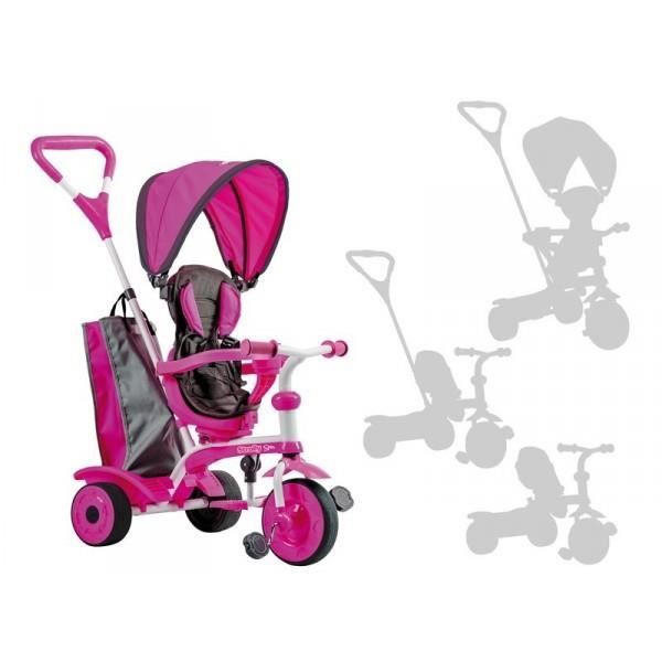 Tricycle évolutif rose HOMEROKK Guidon parental Siège ajustable