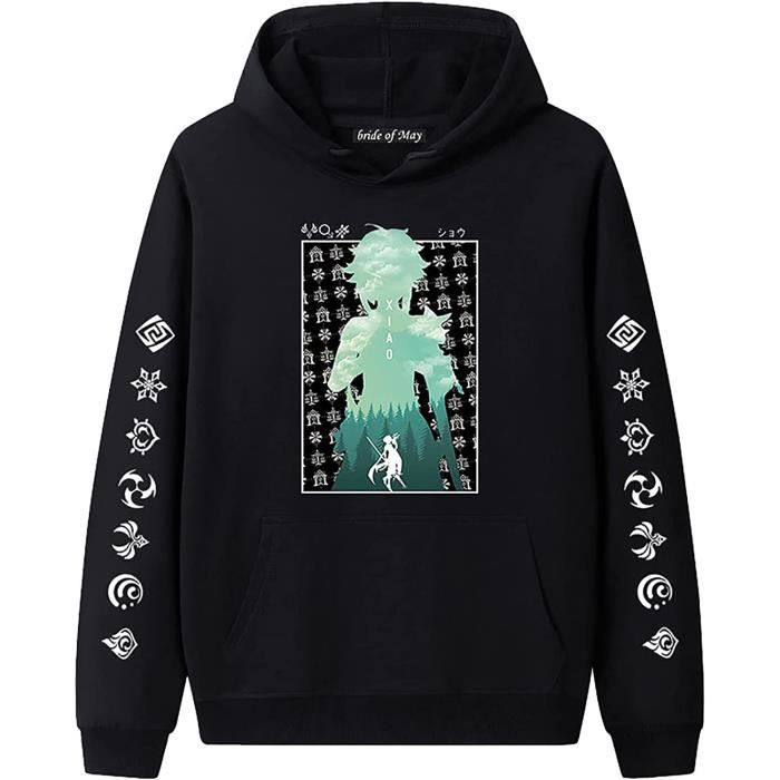 Sweat à Capuche Genshin Impact - Style Harajuku Streetwear - Graphisme Anime Manga