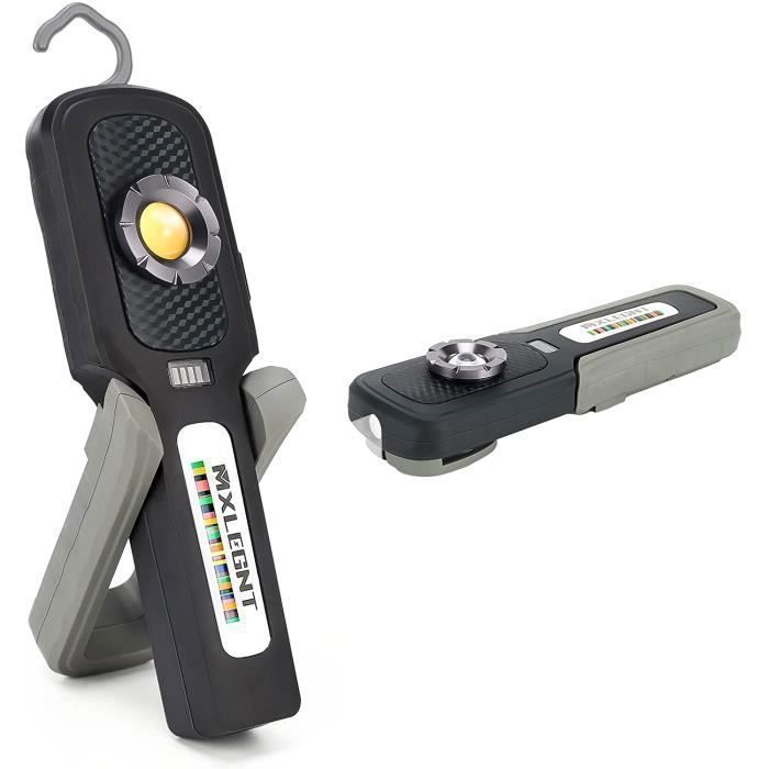 Lampe de Travail COB Baladeuse LED Ultra Lumineuse MXLEGNT Lampe Torche étanche Rechargeable : avec aimant - Portable - 4500mAh