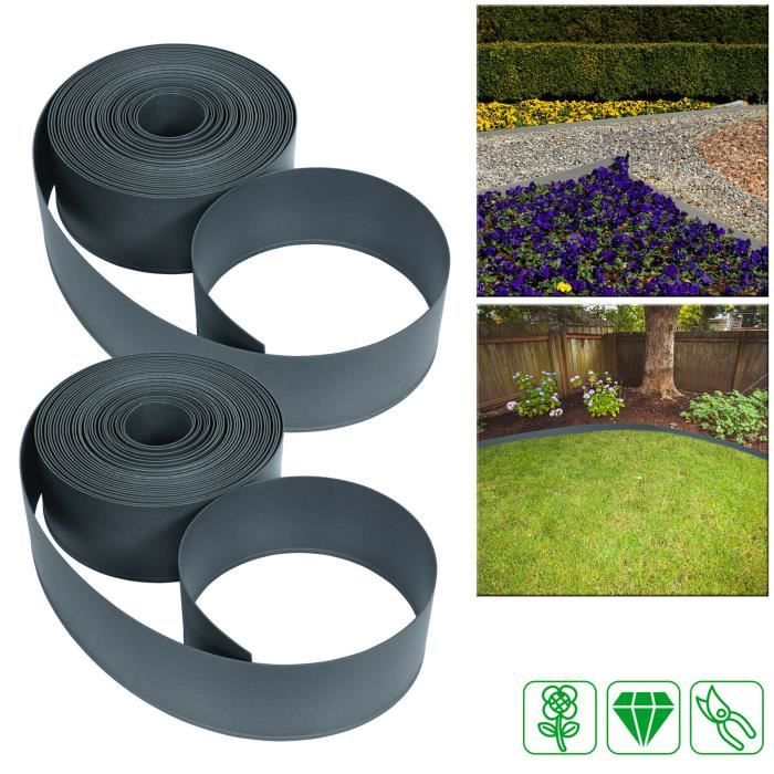 Bordure De Pelouse En Métal Galvanisé – 5 M, Hauteur 15 Cm – Flexible Pour Parterres De Fleurs Et Potager - 9