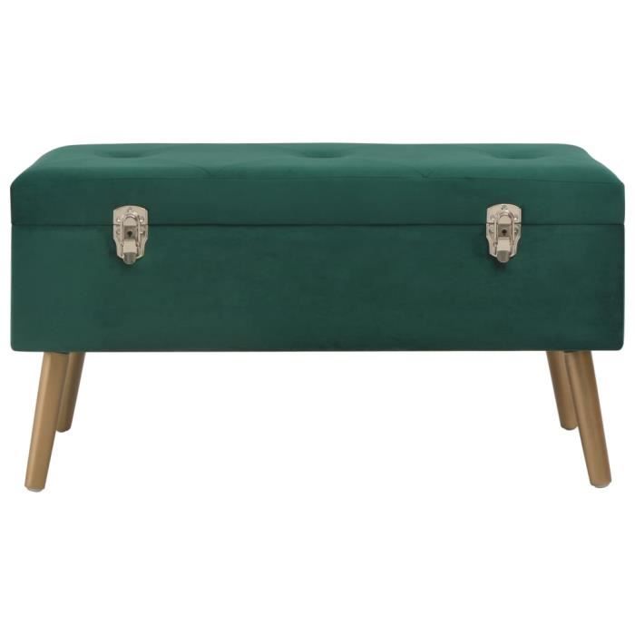 omabeta bancs coffres - banc avec compartiment de rangement 80 cm vert velours - meubles haut de gamme - m14210