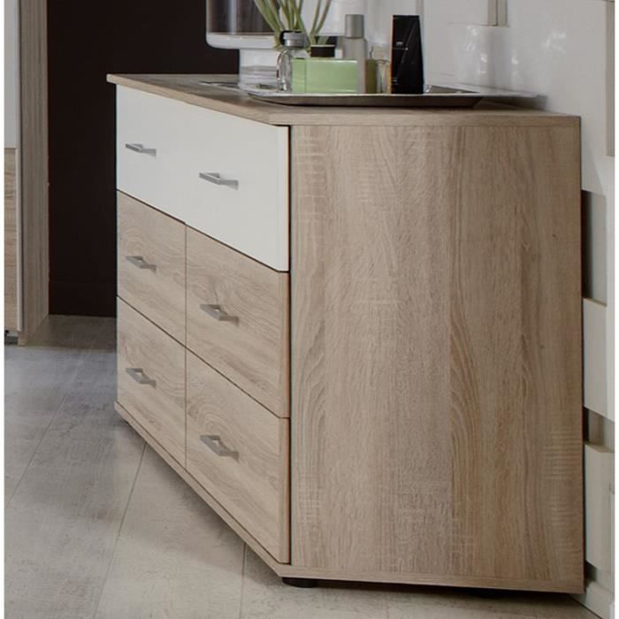 Commode de rangement imitation chêne - 130 X 41 X 83 Cm. Commode de rangement imitation chêne - 130 X 41 X 83 Cm.
