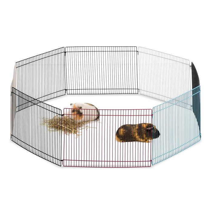 Enclos pour Petits Animaux - Relaxdays - 8 éléments - Multicolore - 24 cm de Haut - Octogonal
