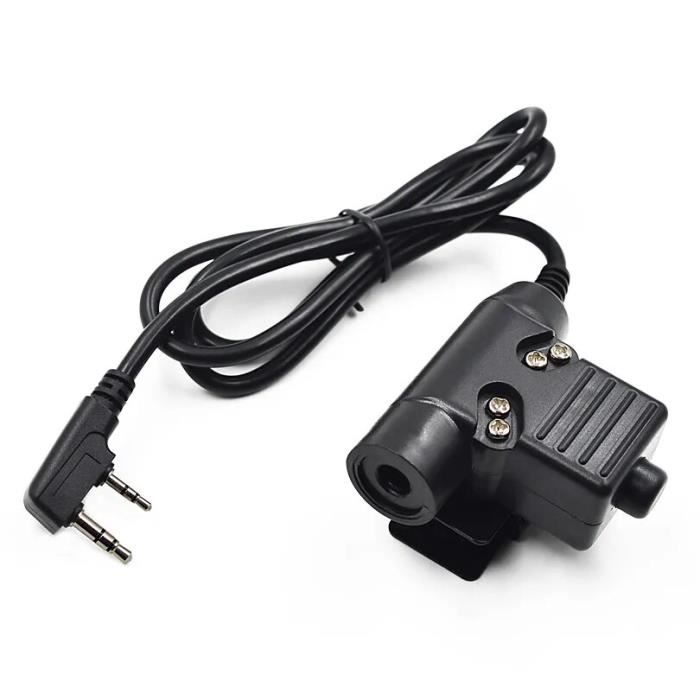 Adaptateur Câble PTT U94 Pour Casque - Compatible Kenwood, Baofeng UV-5R Et Autres Talkies-walkies