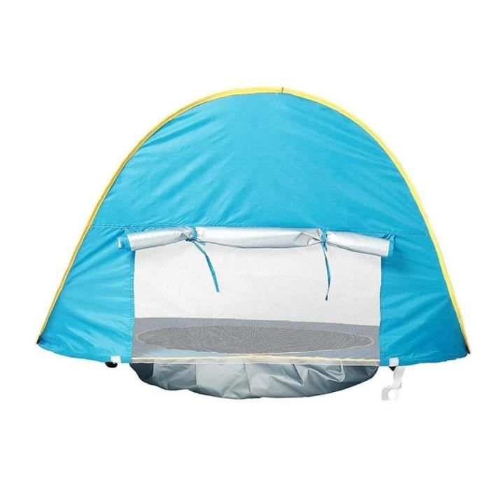 Tente Plage Jaune Pliable Glymnis - Tente De Plage Pop-up Anti-UV Pour Bébé - Protection UPF50+, Taille 120x85x70 Cm - Jaune, Avec Piquets Tente Anti Uv
