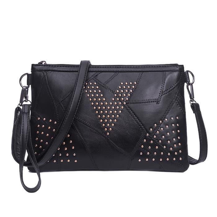 Sac à Main Bandoulière En Cuir Pour Femme 'Bluma' - Couleur Noir - Neuf Avec étiquettes