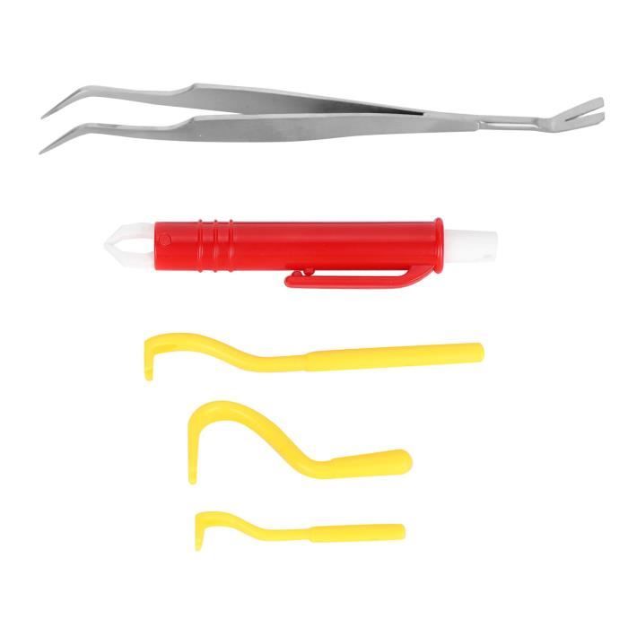 Meilleurs prix pour SALUTUYA Ensemble 5Pcs Outil Retrait Tiques Poux Pince Coupe Puce Chien Chat