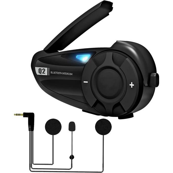 3T6B Intercom Moto Bluetooth 5.1 2 Voies,Intercom Moto pour 2 Casques ...