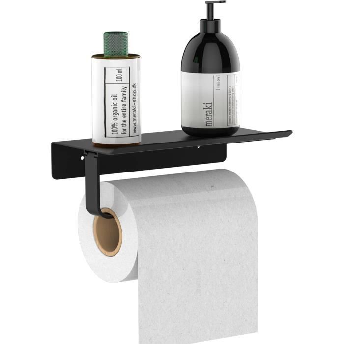 Porte papier wc mural - dérouleur papier toilette avec tablette