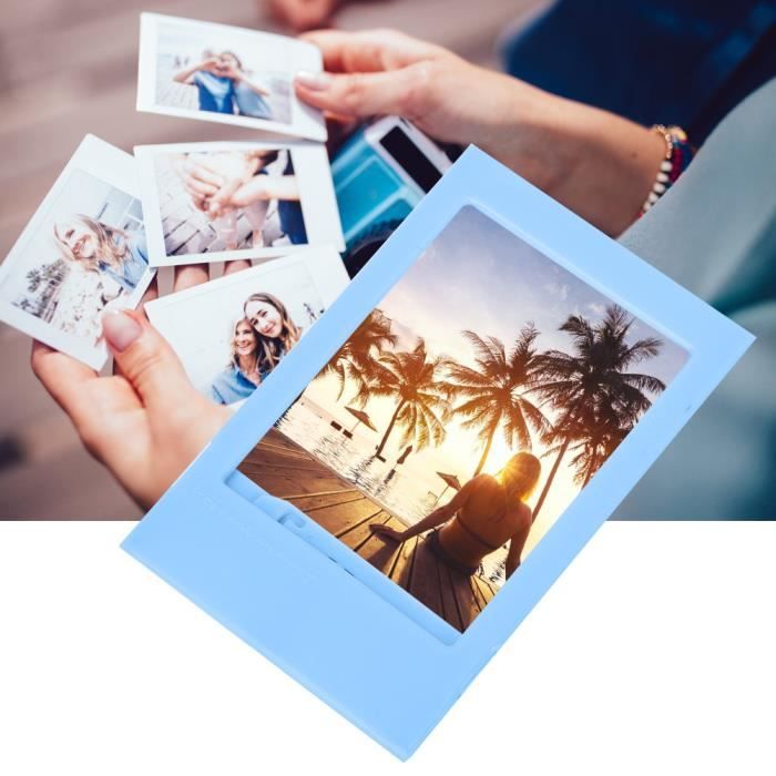 Cadre Photo Polaroid 7.6cm Rieibi - Boîtier Rangement Instax Mini | Dragonne Incluse | Design Glace