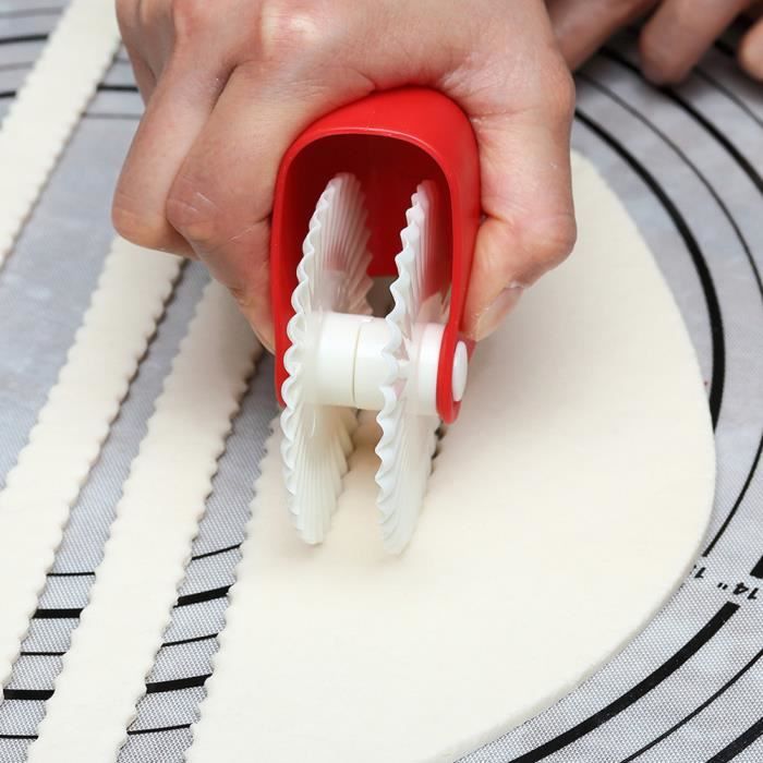 Coupe Rouleau à Pâtisserie Treillis - Outil Pâte Feuilletée Acier Inoxydable Avec Manche Bois