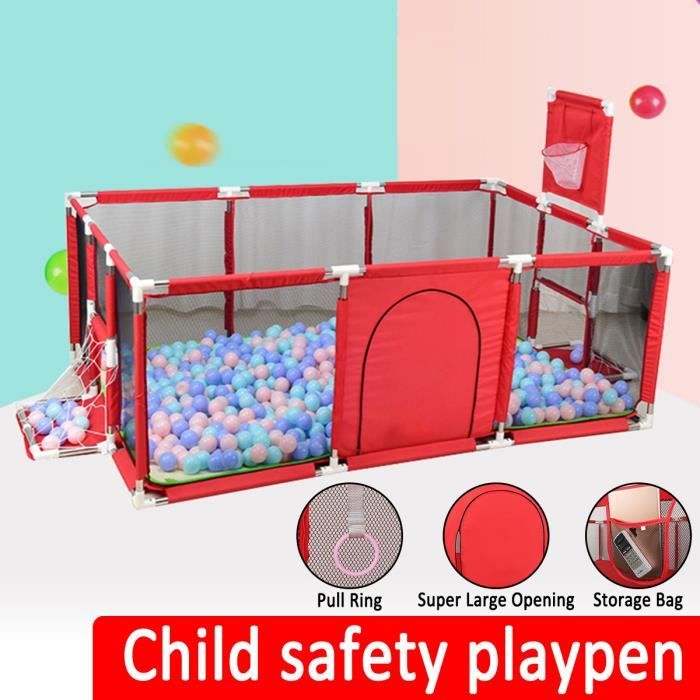Parc Pour Enfants Bebe Jeux De Basket Ball Terrain De Football En Salle Rouge Cdiscount Jeux Jouets