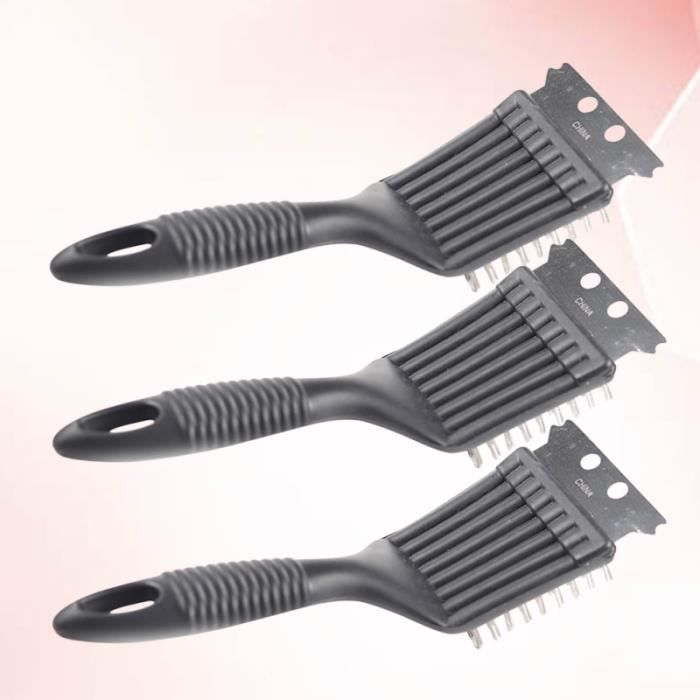 3 PCS Barbecue Grill Brosse De Nettoyage Multifonctionnel Poignée En