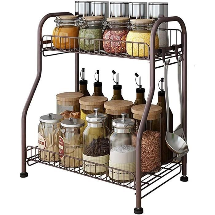 Organisateur Coulissant 8" Pour Armoire, Multi-usages Cuisine/salle De Bain, Bois