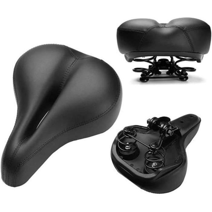 Selle De Vélo BigTron – Confortable, Large 15 Cm, VTT Et Route, Noir+Bleu