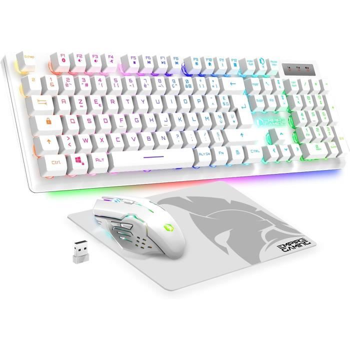 Pack clavier,souris et tapis de souris Gamer Clavier RGB touches  semi-mécaniques/Souris Gamer ambidextre Noir - Cdiscount Informatique