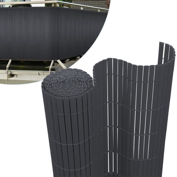 Canisse 1,2m x 2,5m en PVC gris perle – Double face – Résistante aux intempéries et aux UV – Pour occultation et préservation de l'intimité – Jet7Garden