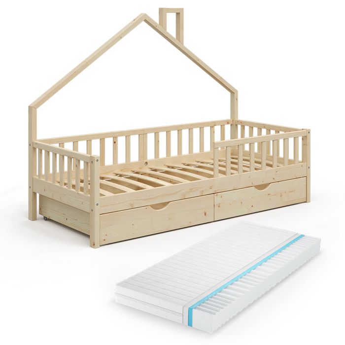 VitaliSpa Lit cabane Noemi, lit enfant, lit aire de jeux, 90 x 200 cm