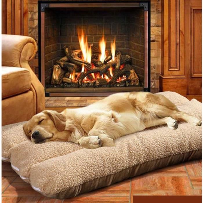 Comparer les prix de Chenil en polaire d'agneau,YSTP tapis de lit pour animaux de compagnie amovible et lavable pour Chien,120 x 80 x 12 cm