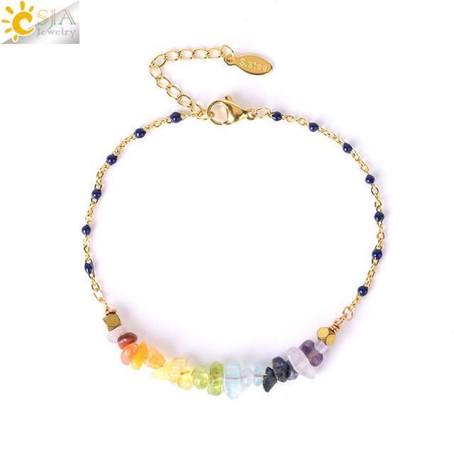 Bracelet Lithothérapie Pierres Naturelles Véritables – Triple Protection