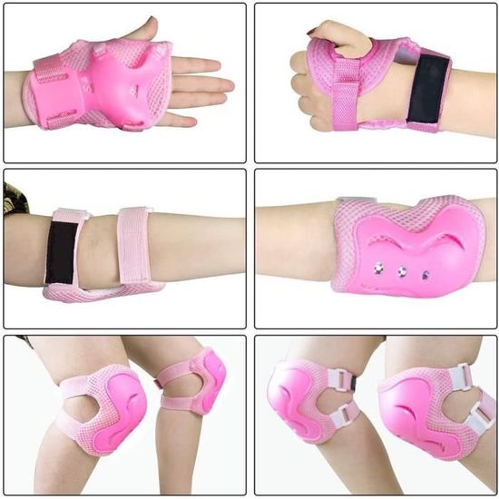 GXGM Set Protection Patins à Roulettes Enfants 6 Pièces - Genouillères Coudières Protège-Poignets