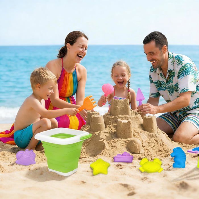 Kit Château De Sable 14 Pièces | Pelle Moules Jouets Plage Portable