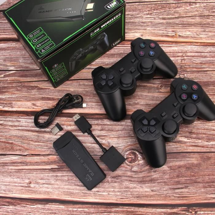 Console de jeu rétro sans fil, bâton de jeu rétro, jeux classiques avec plus de 20 000 jeux, 9 émulateurs intégrés, sortie HDMI 4K, contrôleur sans fil 2,4 GHz pour TV Plug
