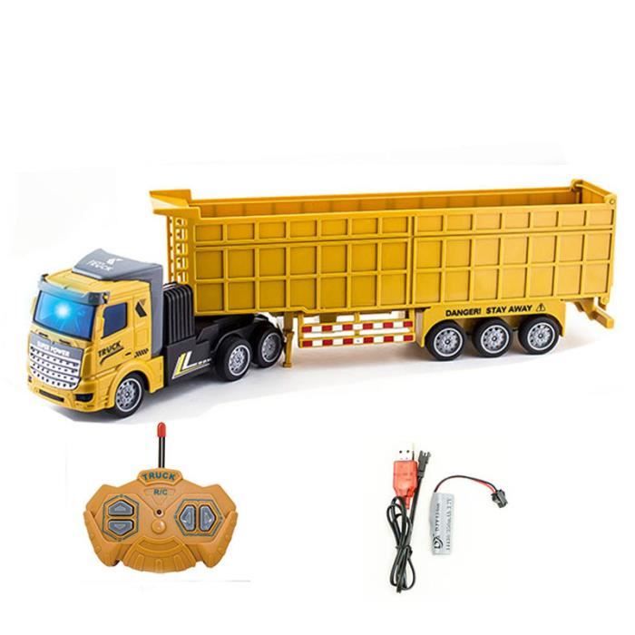 Top Race Camion à Benne Télécommandé 1:18 – 6 Canaux, Lumières & Son, Pour Enfants 3-7 Ans