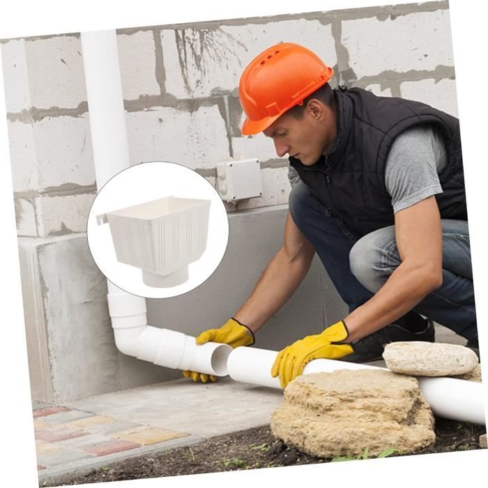 Collecteur D'Eau Pluviale Pour Gouttière - Adaptateur Universel PVC - Blanc, Facile à Installer