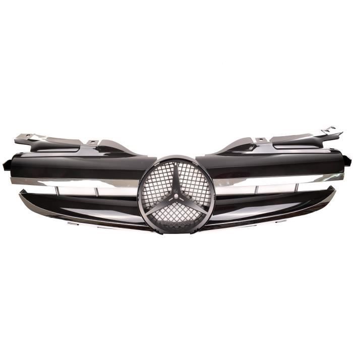 CALANDRE MERCEDES SLK R170 DE 08/1996 A 12/2003 NOIR BRILLANT ET CHROME ...