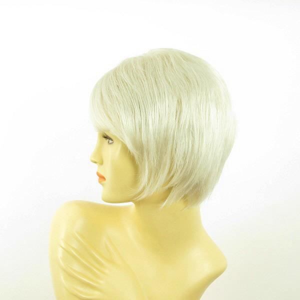 Perruque Femme Blonde Platine – Style Dana 60, Cheveux Courts Lisses Synthétiques