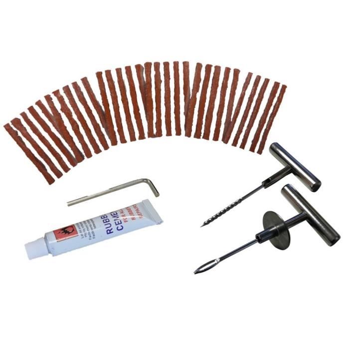 KIT DE REPARATION PNEUS TUBELESS POUR CREVAISON AUTO MOTO VTT