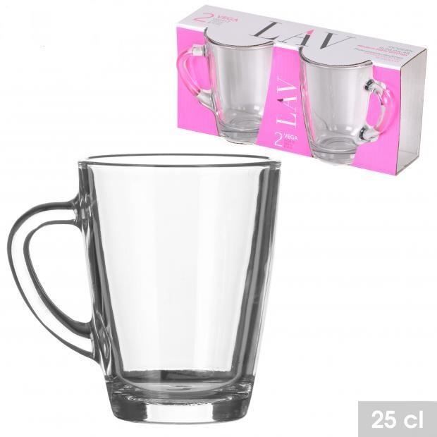 Mug Transparent Verre avec Thé à Anses 250ml ( lot de 6 ) Tasse à Café  Cappucino à Poignée - Cdiscount Maison