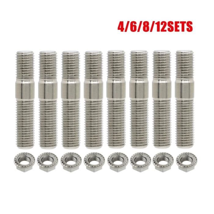 YINETTECH Vis De Réduction M8x1.25 à M10x1.25 - 4 Pièces Goujon Collecteur Échappement Universel Acier Inox 304 - Compatible ATU Akros 1997-1998 Et Plus