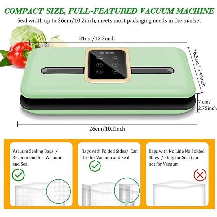 Machine sous vide alimentaire inox brossé SPRINGS 150W pour conservation  des aliments et 10 sacs sous vide - Cdiscount Electroménager