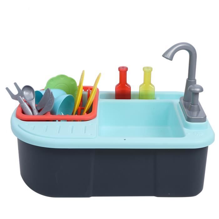 Évier De Jeu Grenouille Avec Eau Courante – Robinet 180° – Accessoires Fruits, Légumes Et Vaisselle – Dès 3 Ans
